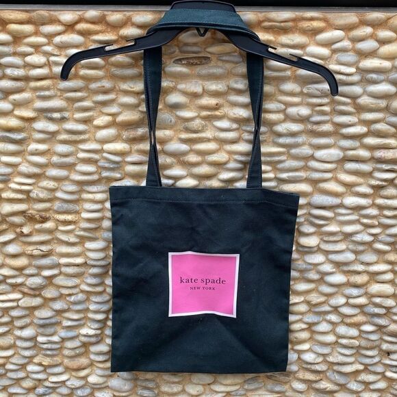 Kate Spade Pink Logo Forest Green Fabric/Canvas Bag/Tote. NWOT. - Picture 1 of 9
